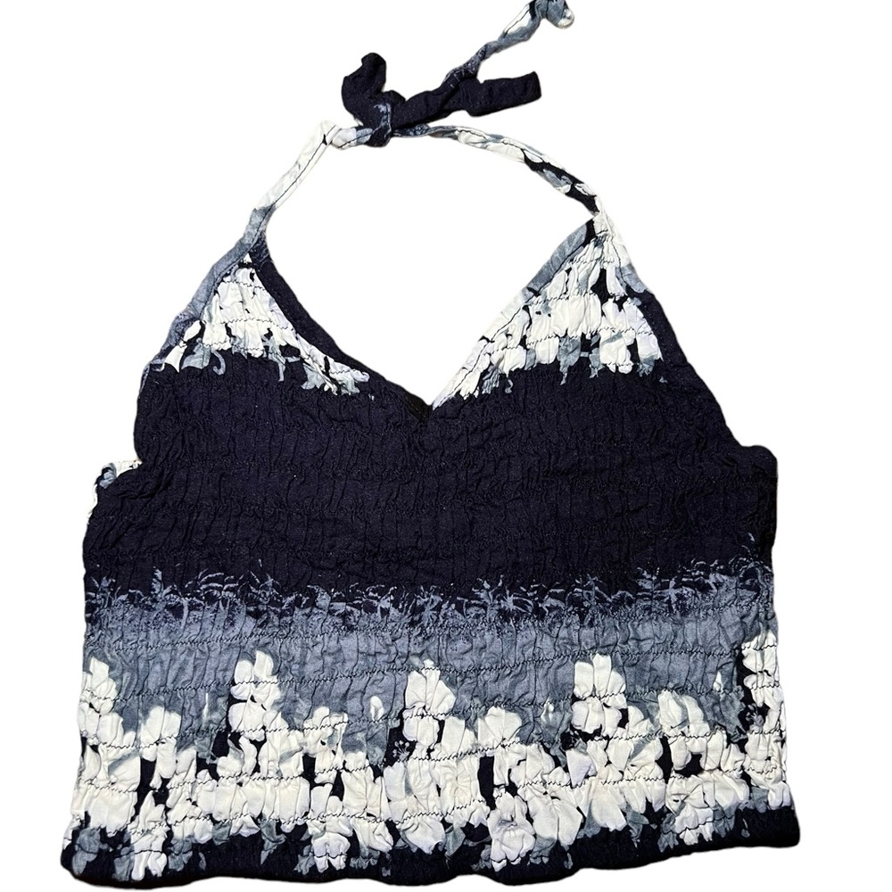 Vintage Patterned Scrunch Top
